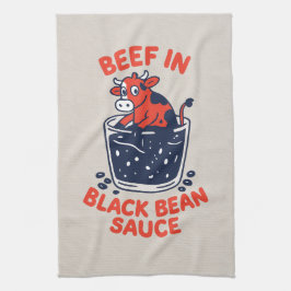 Design für das Rindfleisch in der Sauce Geschirrtuch