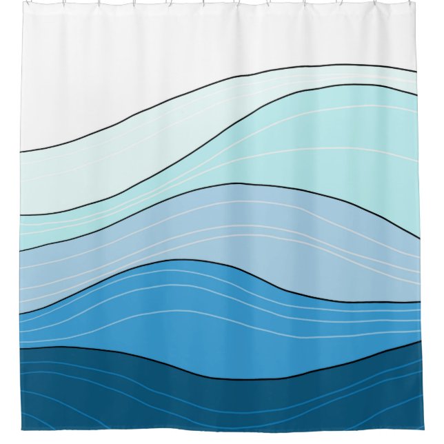 Design für den blauen Ozean 226 Duschvorhang (Vorderseite)