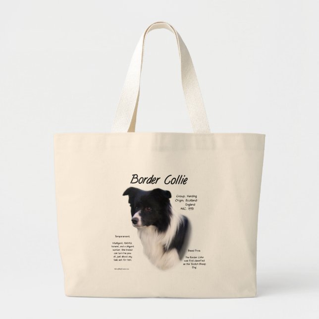 Design für den Verlauf von Border Collie Jumbo Stoffbeutel (Vorne)