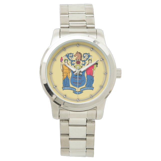 Design für die Flaggen des Staates New Jersey Armbanduhr (Vorderseite)