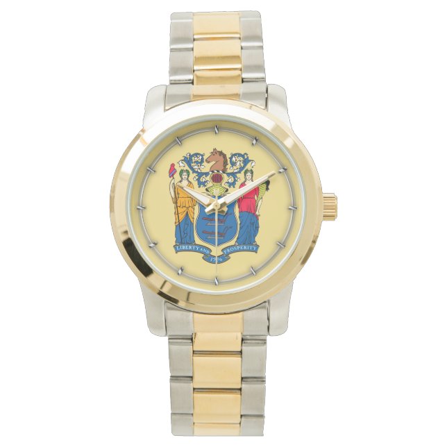 Design für die Flaggen des Staates New Jersey Armbanduhr (Vorderseite)