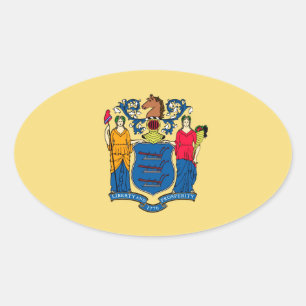 Design für die Flaggen des Staates New Jersey Ovaler Aufkleber