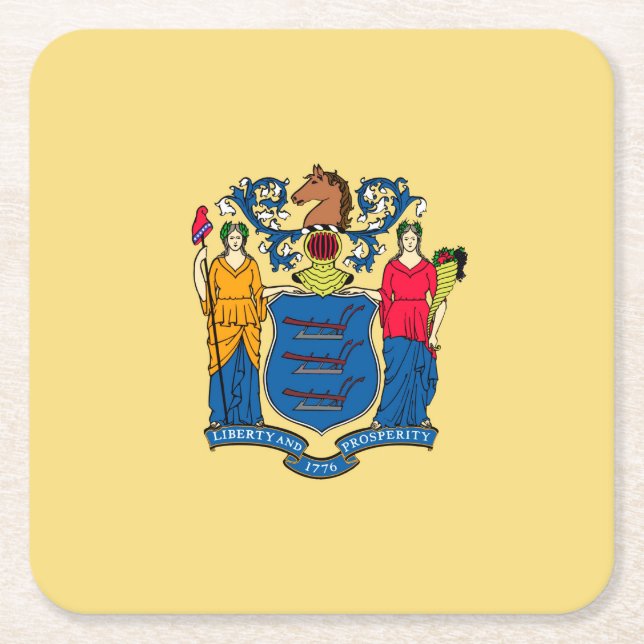 Design für die Flaggen des Staates New Jersey Rechteckiger Pappuntersetzer (Vorderseite)