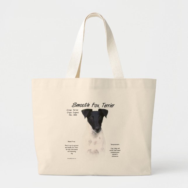Design für die Geschichte von Smooth Fox Terrier Jumbo Stoffbeutel (Vorne)
