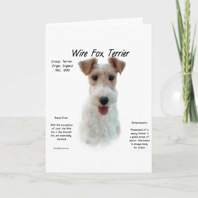 Design für die Geschichte von Wire Fox Terrier Karte (Vorderseite)