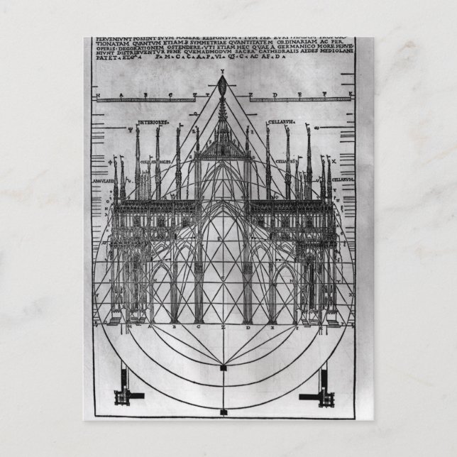 Design für die Mailänder Kathedrale Postkarte (Vorderseite)