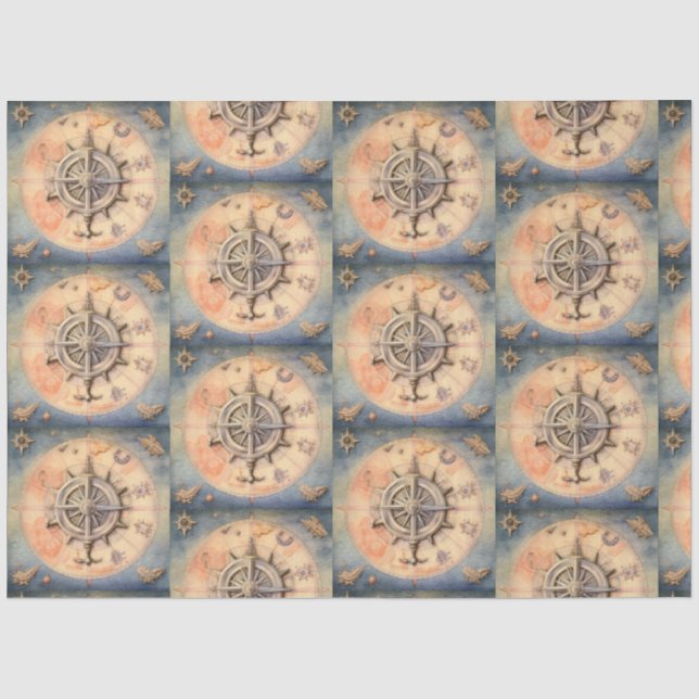 Design für die Serie "Nautical Compass" 24 Seidenpapier (Vorderseite)
