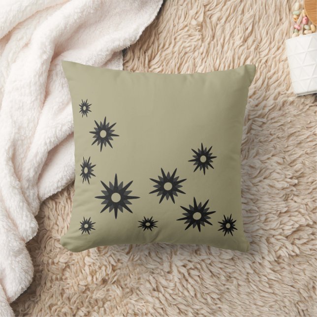 Design für die Sternexplosion "Sage Green & Black" Kissen (Decke)