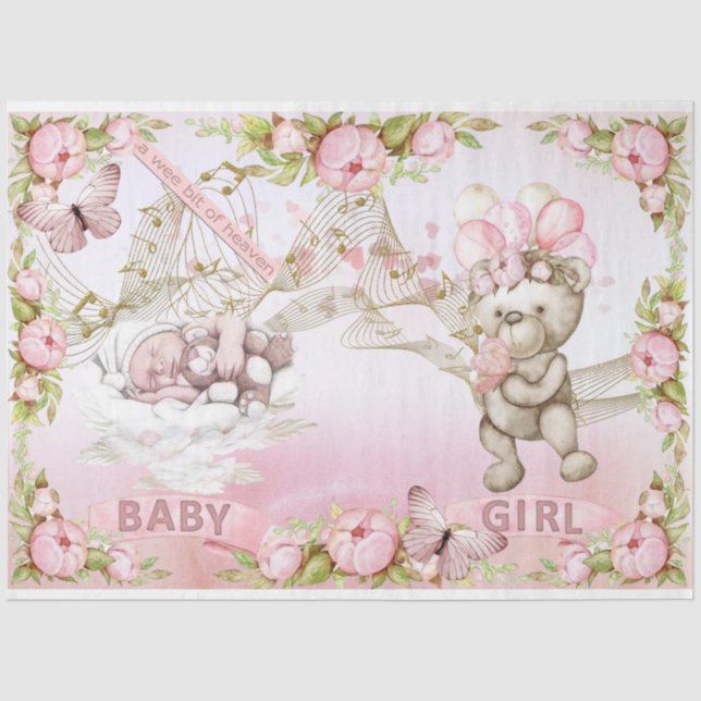 Design für eine Baby-Girl-Serie 1 Seidenpapier (Vorderseite)
