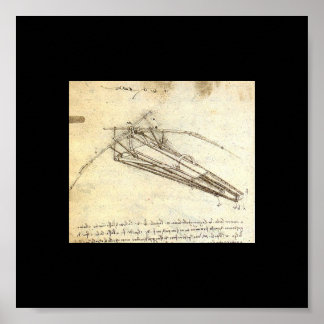 Design für eine Flugmaschine von Leonardo Da Vinci Poster