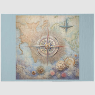 Design für eine Reihe von Nautical Compass 10 Seidenpapier