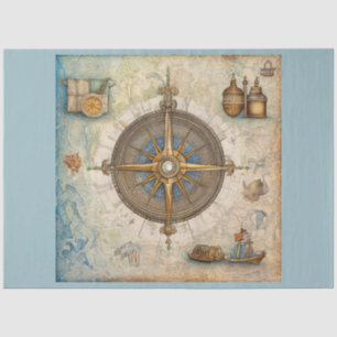 Design für eine Reihe von Nautical Compass 12 Seidenpapier