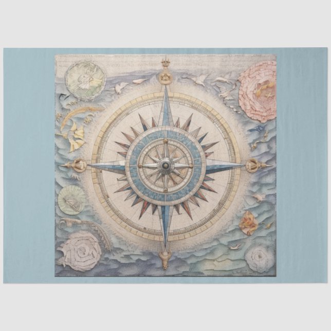Design für eine Reihe von Nautischen Kompassen 11 Seidenpapier (Vorderseite)