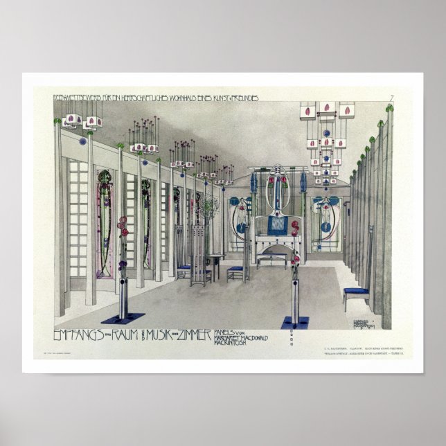 Design für einen Musikraum mit Paneelen von Margar Poster (Vorne)