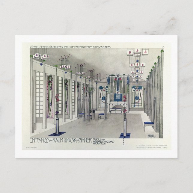 Design für einen Musikraum mit Paneelen von Margar Postkarte (Vorderseite)