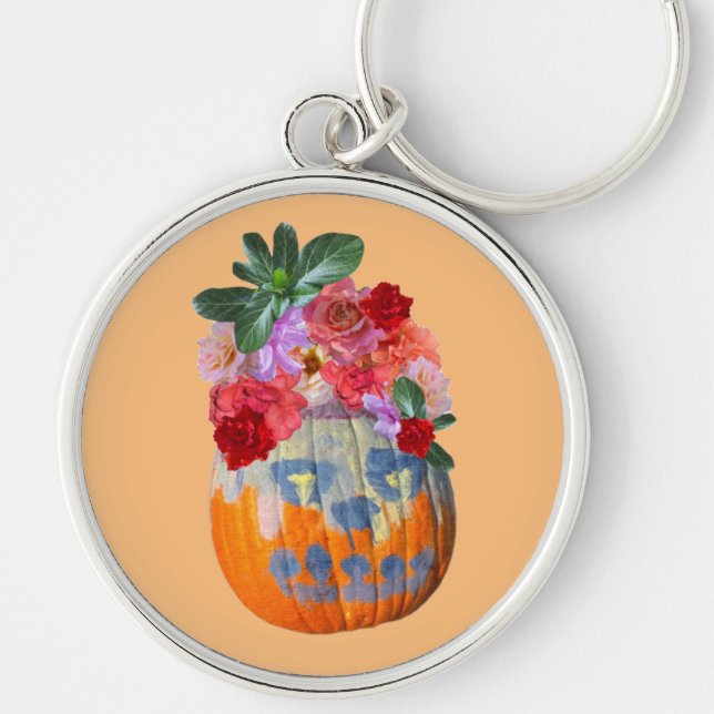 Design für floral Pumpkin Cutout Schlüsselanhänger (Vorne)