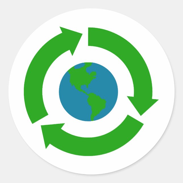 Design für gerecycelt Earth-Logos Runder Aufkleber (Vorderseite)