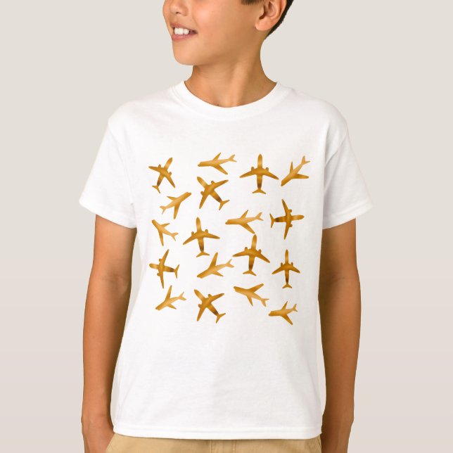 Design für goldene Flugzeug oder Flugzeuge T-Shirt (Vorderseite)