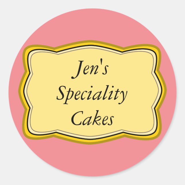 Design für Goldrahmen Runder Aufkleber (Vorderseite)