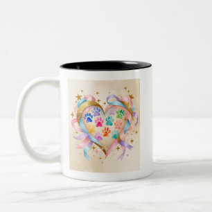 Design für Heimtiere - Sterne und Glitzern Wasserk Zweifarbige Tasse