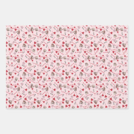 Design für Herz- und Basset-Hounds Geschenkpapier Set