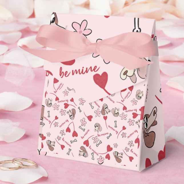 Design für Herz- und Basset-Hounds Geschenkschachtel (Hochzeit)