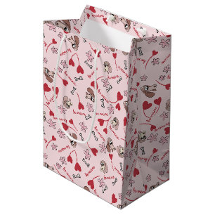 Design für Herz- und Basset-Hounds Mittlere Geschenktüte