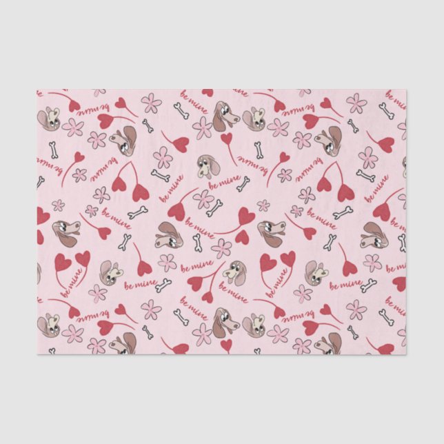 Design für Herz- und Basset-Hounds Seidenpapier (Vorderseite)