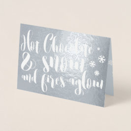 Design für Hot Chocolate & Snow Rhyme Typografie Folienkarte