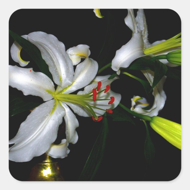 Design für irische Blume Quadratischer Aufkleber (Vorderseite)