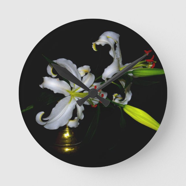 Design für irische Blume Runde Wanduhr (Vorderseite)