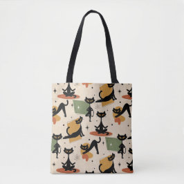 Design für Katzen im Atomstil der Mitte des 20. Ja Tasche
