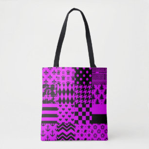 Design für lila Schwarz-Mischmuster Tasche