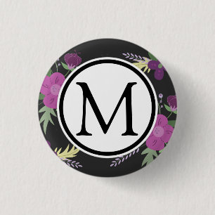 Design für lila und schwarze Blume Button