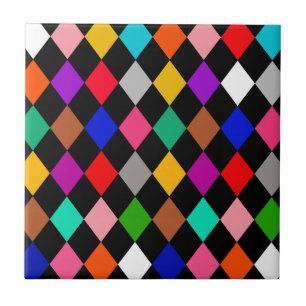 Design für mehrfarbiges Harlequin Diamonds Fliese