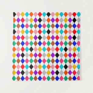 Design für mehrfarbiges Harlequin Diamonds Wandteppich