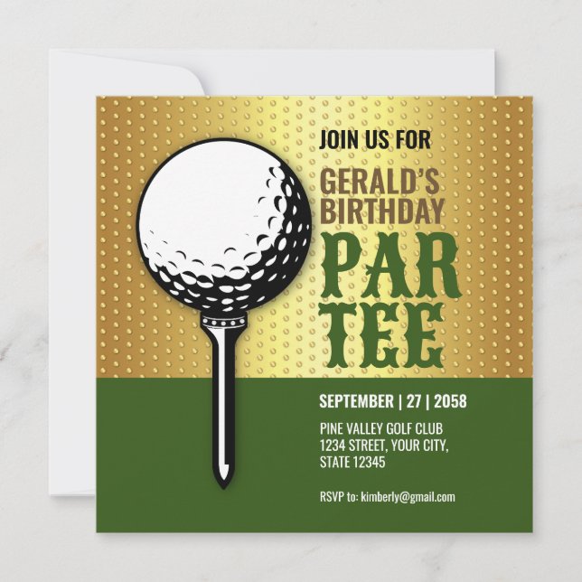Design für Minimalistisches Golf-Party Einladung (Vorderseite)