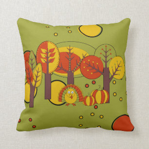 Design für Retro-Rot, Gelb und Grün des Erntedanks Kissen