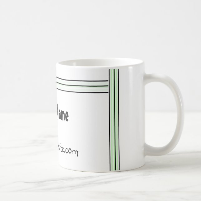 Design für Schwarz-Grün-Streifen Kaffeetasse (Rechts)