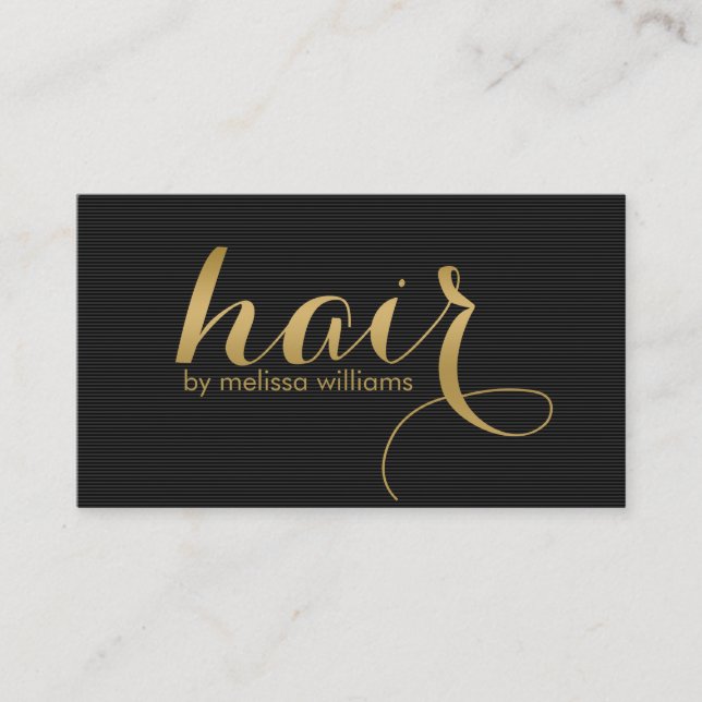Design für Schwarz & Weiß & Gold-Haare Visitenkarte (Vorderseite)