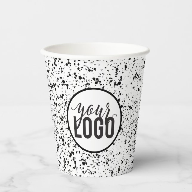 Design für Schwarzweiß-Logos Pappbecher (Vorderseite)