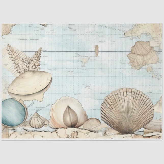 Design für Shabby Chicen der Automobilserie 1 Seidenpapier (Vorderseite)