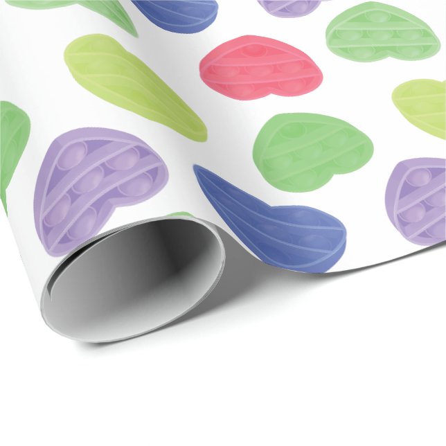 Design für Spaß und Trendy Poppit Pop-it-Herz Geschenkpapier (Rolleneckpunkt)