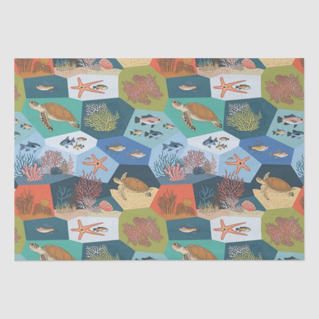 Design für Unterwasser-Kreaturen Seidenpapier (Vorderseite)