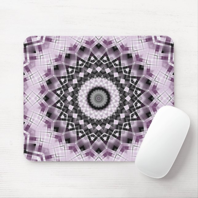 Design für Violet und Schwarz Geometrisches Mandal Mousepad (Mit Mouse)