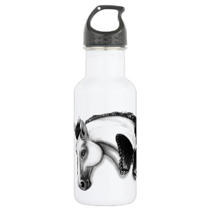 Design für Weißes Pferd und Schmetterlinge Edelstahlflasche