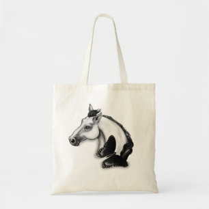 Design für Weißes Pferd und Schmetterlinge Tragetasche