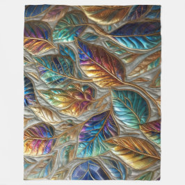 Design gequilter irrisierender Blätter Fleecedecke