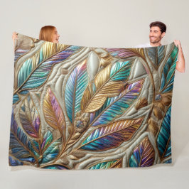 Design gequilter irrisierender Blätter Fleecedecke