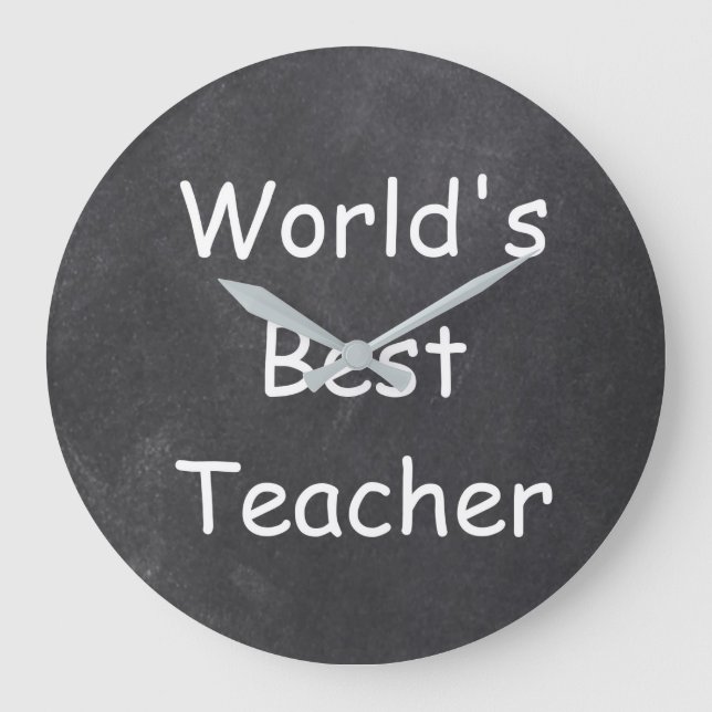Design-Geschenk für den weltbesten Lehrer Große Wanduhr (Vorderseite)